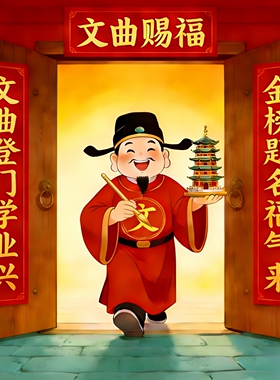 文昌帝君登门赐福门后自粘贴纸