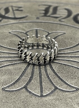 复古朋克多闪电刻字定制戒指