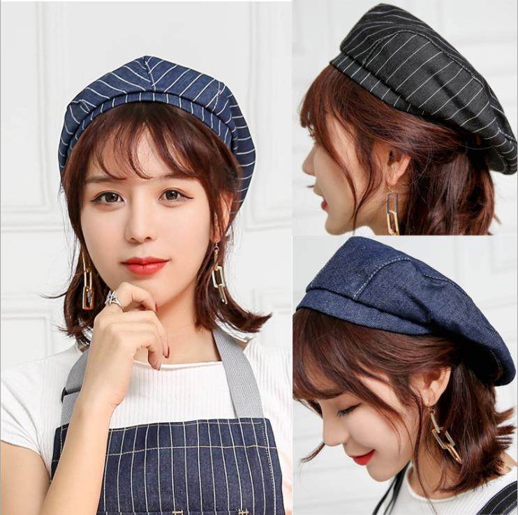 stripe cowboy Forward cap fashion Korean Edition Beret painting leisure time Restaurant Café Tea shop Work capin the Accessories/Leather belt/Hat/Muffler , Hat  category - from Buy2taobao.com to provide professional Taobao agent buy service