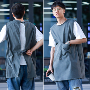 时尚围裙无袖罩衣家用厨房餐饮防泼水男女咖啡店工作服定制印logo