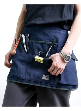 牛仔日式理发园艺围裙工作服定制