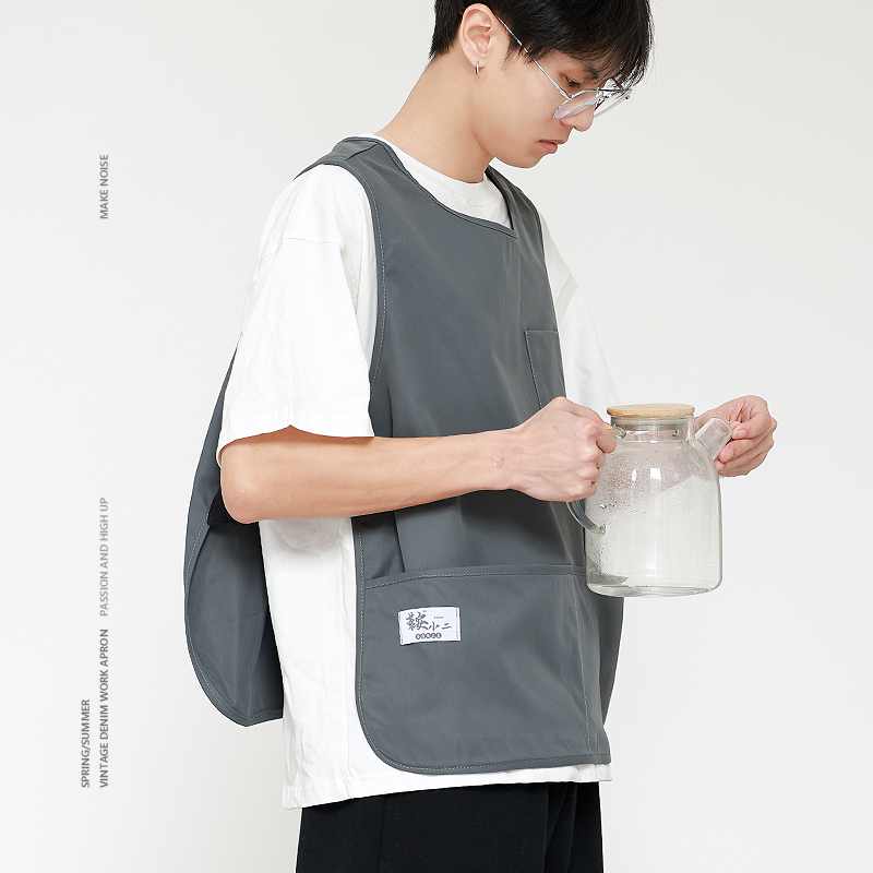 新款围裙马甲式咖啡师奶茶店定制