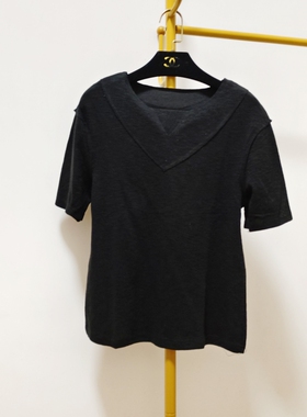 清仓特价C3112黑色短袖上衣女修身打底厚款秋冬【全店任3件包邮】