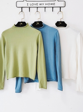 清仓特价C3334针织打底衫半高领修身毛衣女秋冬【全店任3件包邮】