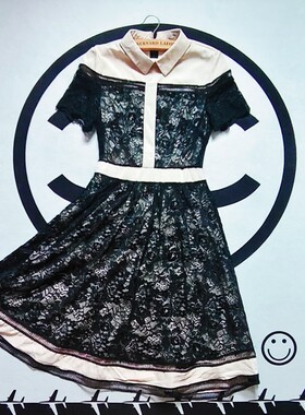 清仓特价C3030黑色蕾丝连衣裙女款短袖夏季新款【全店任3件包邮】