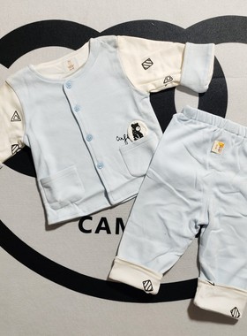 D4056蓝色几何套装宝宝 上衣+裤子66#~林子外贸【全店任3件包邮】