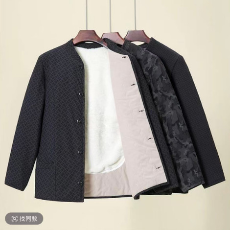 一号童品社 爸爸立领护背加绒棉服【K72】