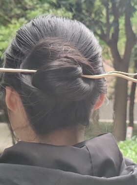 古风吾为原创镀金发簪云纹头饰