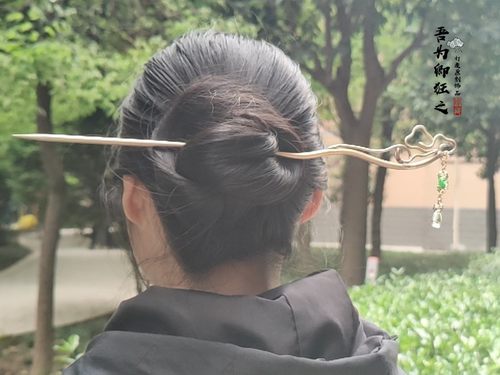 吾为卿狂之定制款原创设计汉服头饰古风簪子镀金发簪发饰云纹长簪 - 封面