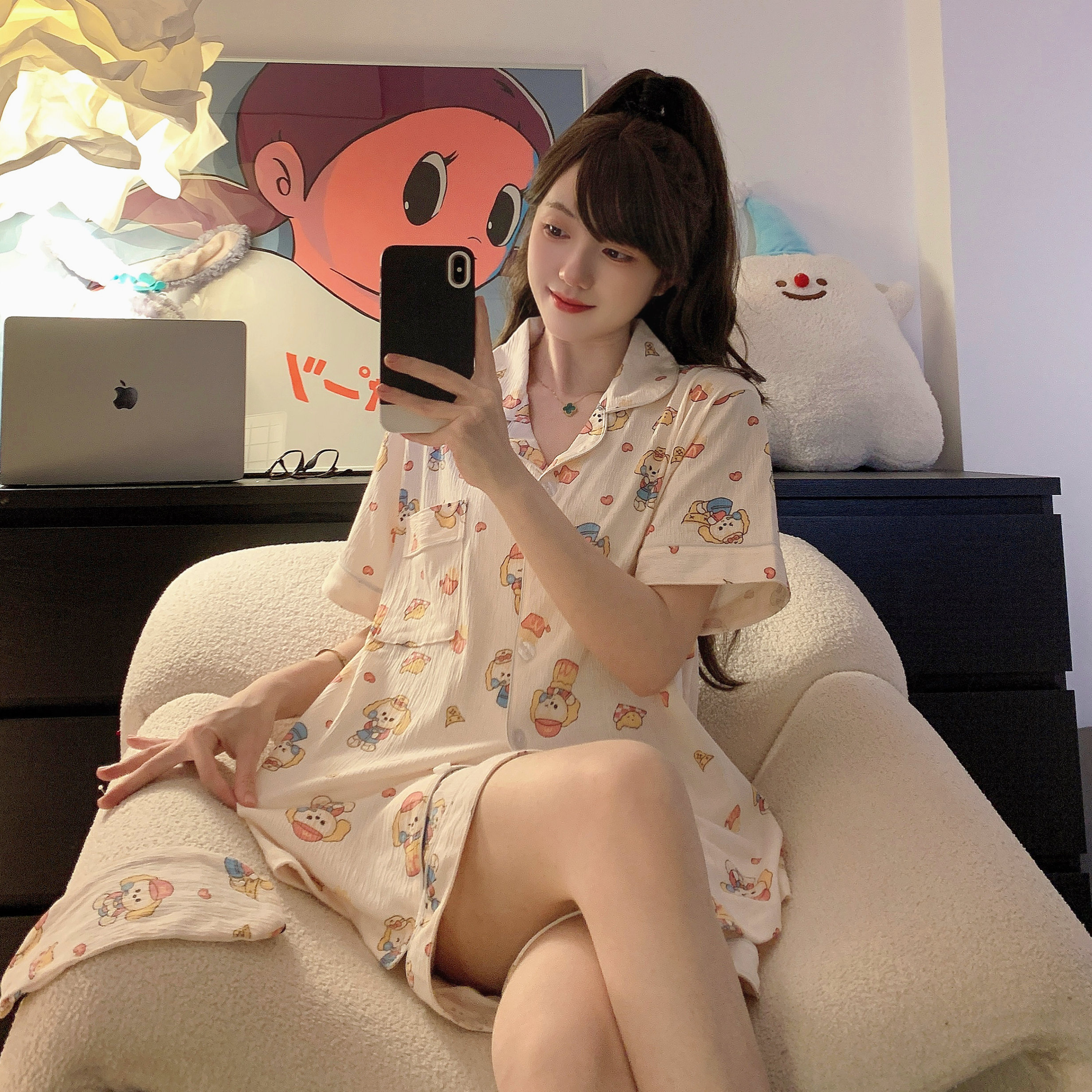 纯棉饼饼可琦安婴儿棉卡通睡衣