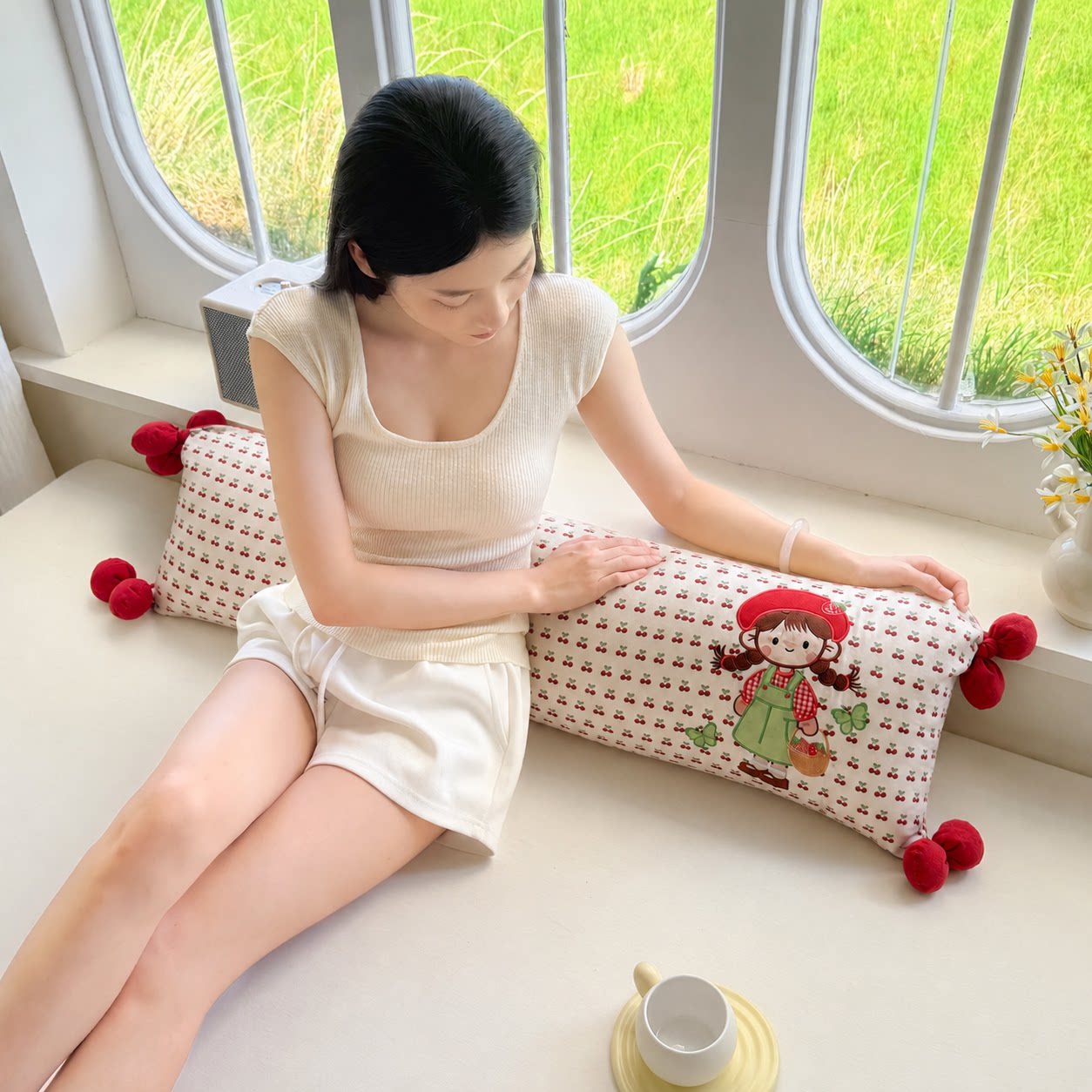 卡通全棉双层纱多功能长条睡觉夹腿抱枕女生专用床上靠垫可拆洗in
