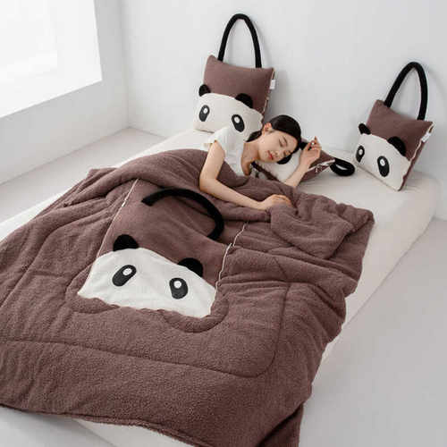 加厚绒冬季办公室抱枕被子两用