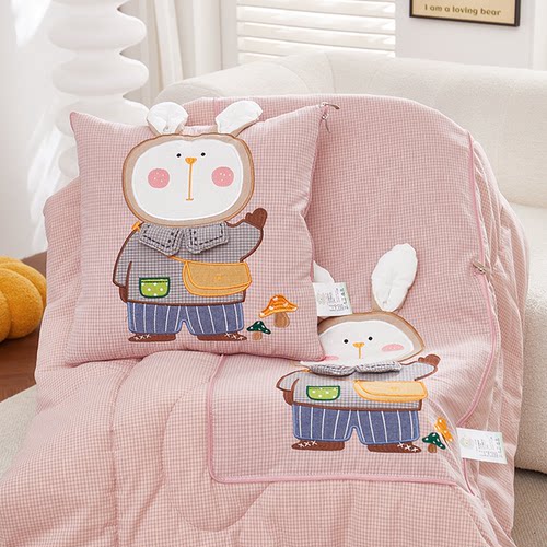 新款卡通全棉抱枕被子两用