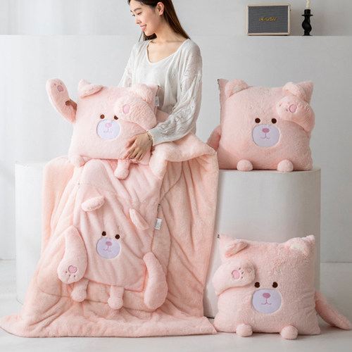 卡通玩偶加厚抱枕被子两用