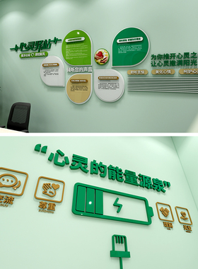 社区心理咨询室文化墙，心理咨询室源文件，心理咨询室设计素材