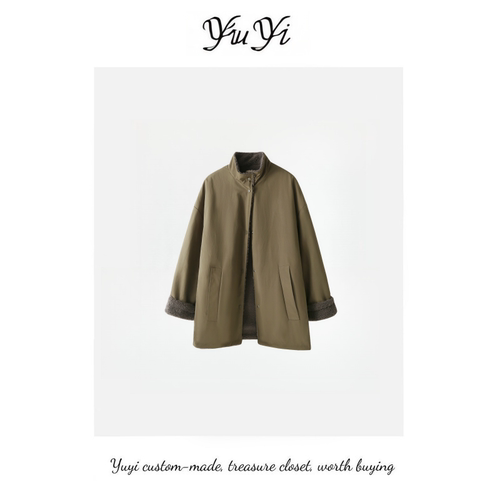 2025冬季新款立领拼接撞色派克服外套宽松显瘦休闲百搭棉服