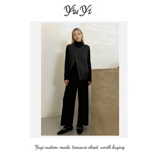 马夹背心阔腿八分裤 不规则无袖 两件套 高雅脱俗 宇熠定制新款