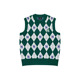 国内现货MLB新款 马甲背心3FKPM0334 女菱格纹老花高领针织毛衣无袖