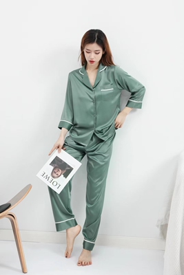 梦露浣纱女士仿真丝睡衣套装