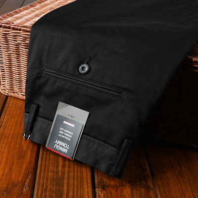 欧洲站Mingu Tommy男士秋冬季厚款奢华天丝免烫宽松直筒休闲裤子