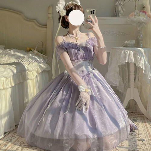 甜美花嫁lolita月光白茶洛丽塔