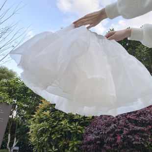 lolita洛丽塔纱裙超蓬暴力软纱无骨裙撑半身裙软妹蓬蓬裙cosplay