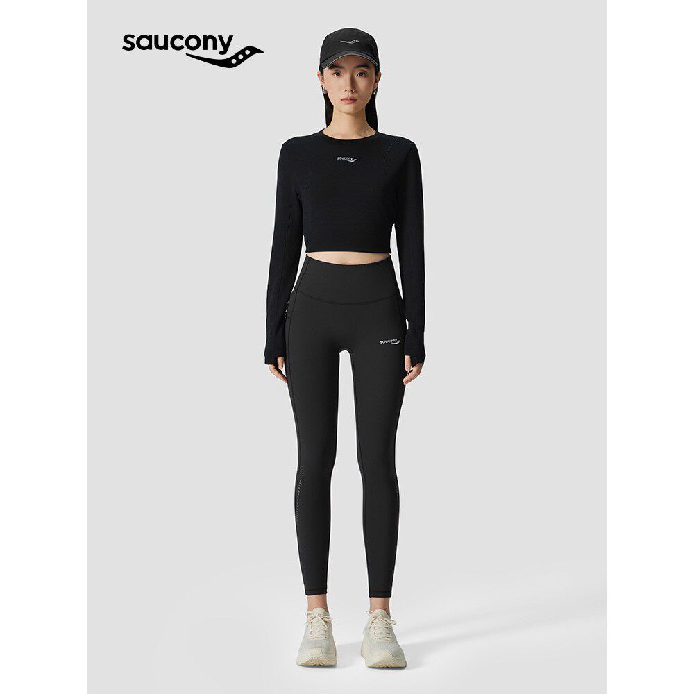 Saucony索康尼女子运动时尚显瘦弹力舒适高腰休闲紧身长裤