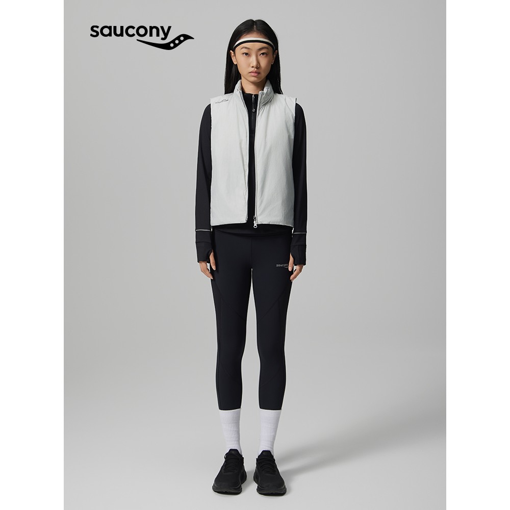 Saucony索康尼女子半高领轻盈保暖防泼水经典百搭款马甲