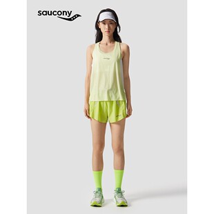 Saucony索康尼女子透气亲肤超轻量吸湿速干PG抗菌U领竞速跑步背心
