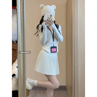 暴走高仙女175高个子加长秋冬减龄毛呢甜美显瘦百褶半身短裙长款