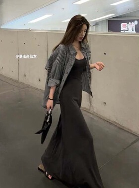 175高个子加长吊带大摆连衣裙长裙女2026春季修身显瘦性感裙子