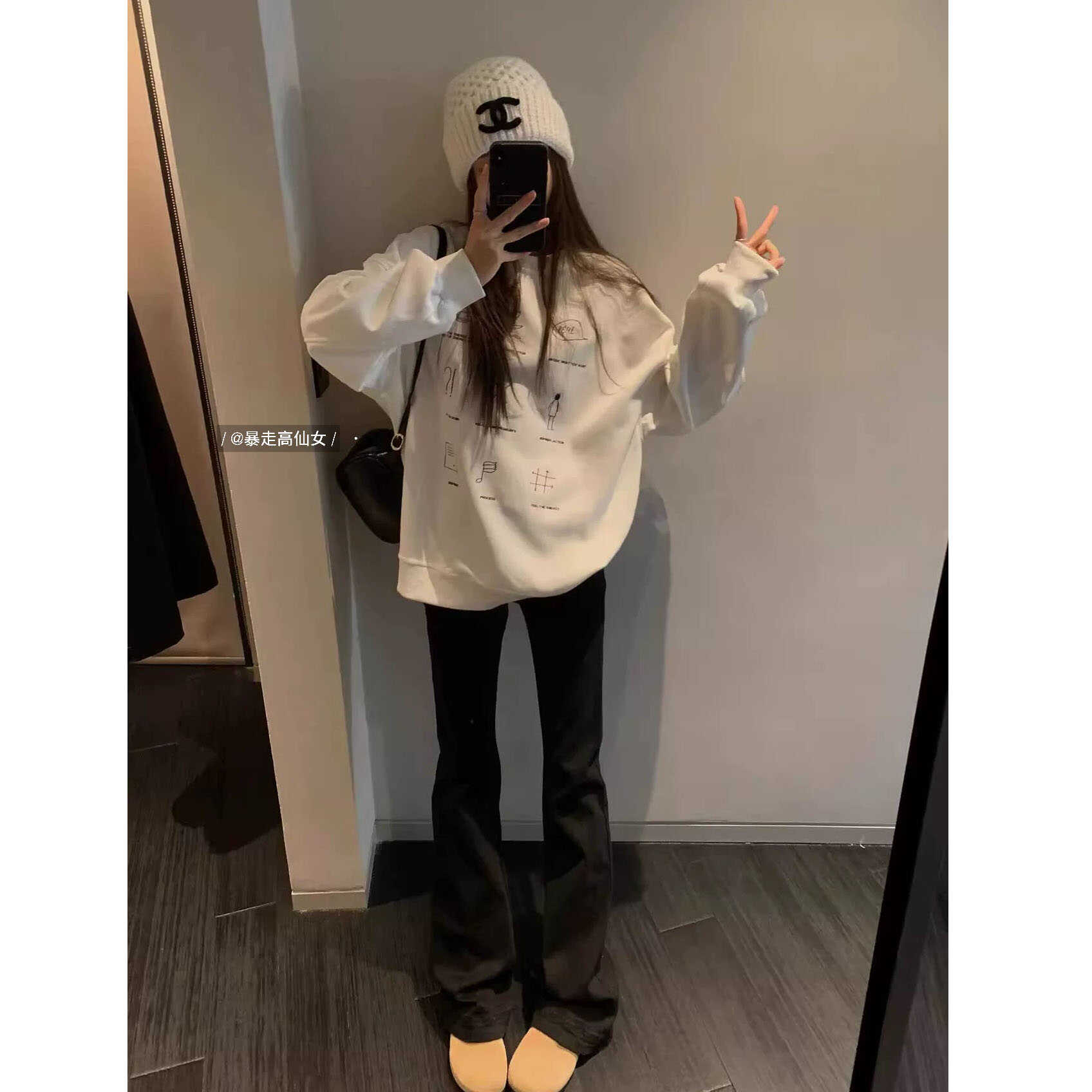 高个子加长秋季牛仔微喇拖地裤