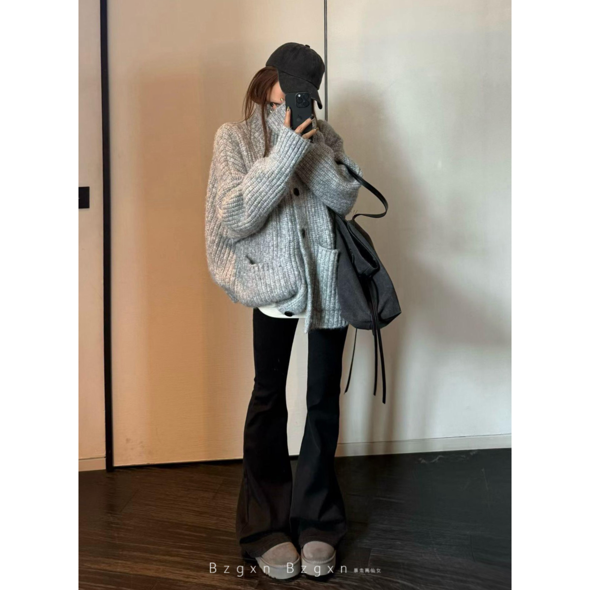 【赠送运费险】黑色微喇叭牛仔裤