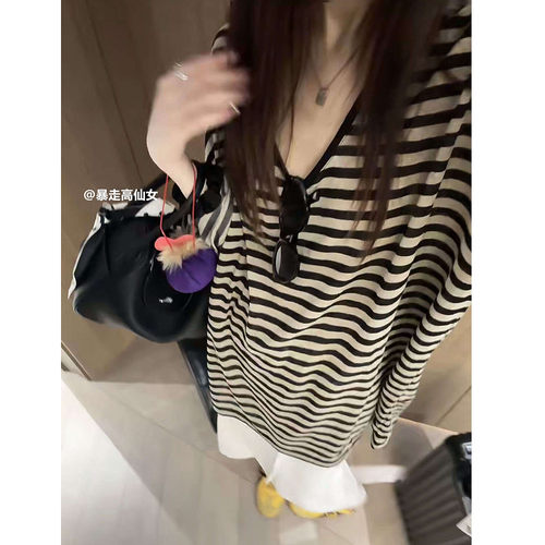 高个子加长春夏女慵懒长袖上衣