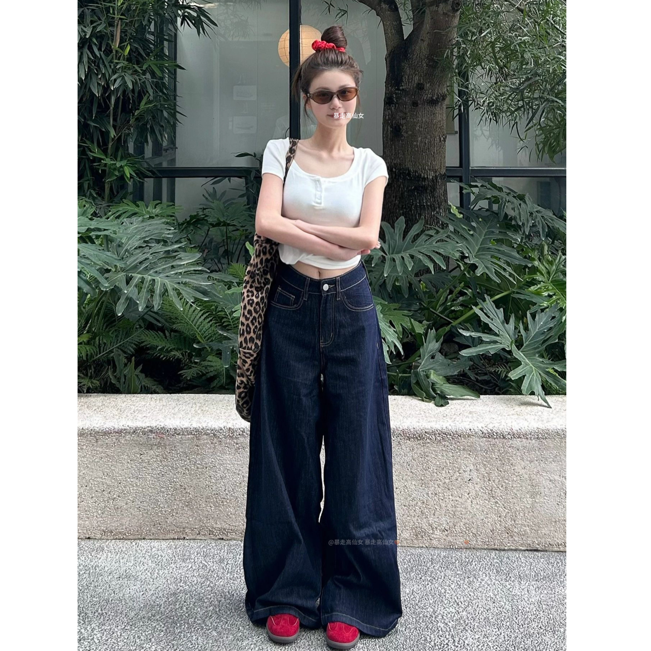 暴走高仙女175高个子加长180美式复古蓝阔腿牛仔裤宽松拖地长裤子,女装/女士精品,牛仔裤,淘宝优惠券,粉丝福利购,淘宝优惠卷