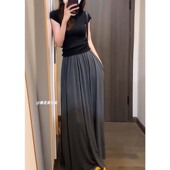 暴走高仙女高个子加长莫代尔垂感半身175长裙春气质慵懒面膜裙子