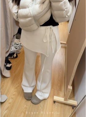 暴走高仙女175高个子加长新款真两件屁帘抽绳休闲裤冬季减龄长裤