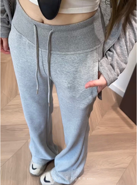 暴走高仙女高个子微喇叭运动裤女加长秋季高腰超长休闲秋冬卫裤子