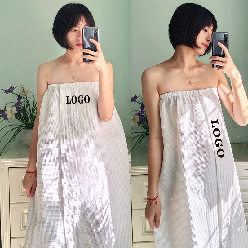 抹胸裹胸美容院绣logo客人服浴裙浴袍做身体美容服纯棉华夫格浴服,女士内衣/男士内衣/家居服,抹胸,淘宝优惠券,粉丝福利购,淘宝优惠卷