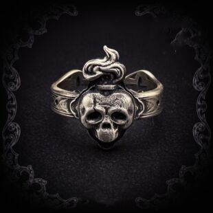 欧美风复古Ossuary Unsainted 骷髅头戒指暗黑系开口指环个性简约