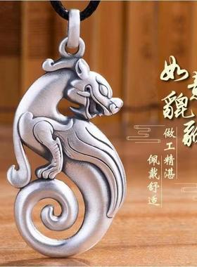 复古如意貔貅吊坠国潮男女通用项坠吸金寓意古风汉服配饰吊牌项链