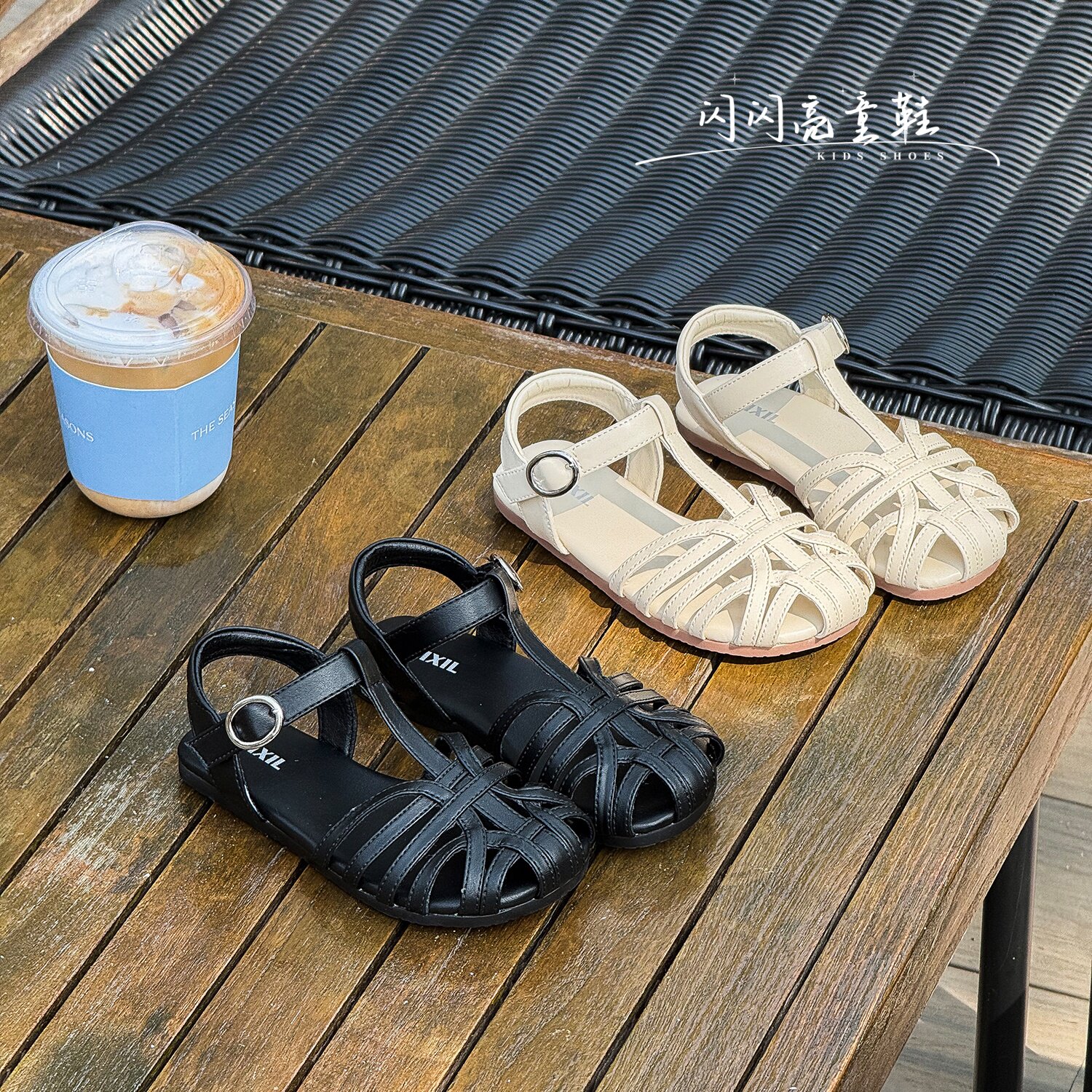 夏季女童凉鞋2026新款1-3-7岁韩版镂空编织丁字软底包头公主凉鞋2