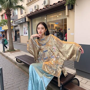 新中式 金韵东方 对襟提花刺绣外套 2.18 MOSS