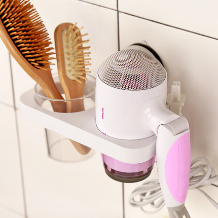 DEHUB吸盘吹风机架 卫生间电吹风架子厕所置物架浴室壁挂风筒收纳