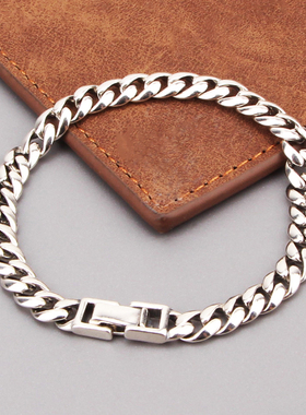 925纯银日韩简约光面手链