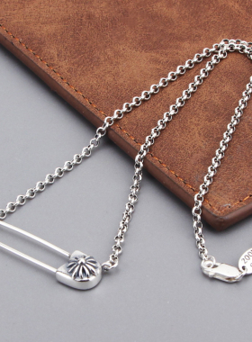 纯银饰复古十字架胸针别针项链日韩个性时尚小清新潮锁骨链女现货