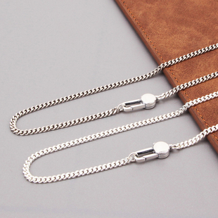S925纯银复古马鞭项链女高级感森系唯美时尚个性潮男毛衣链送女友