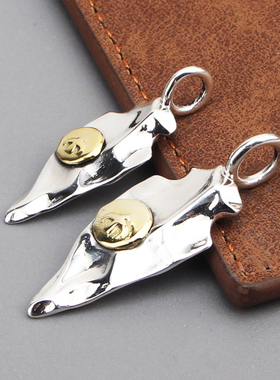 男女925纯银矛头不规则盾牌吊坠