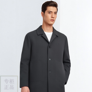 S243029510爱登堡男装2024秋冬新款时尚商务休闲西装领羊毛呢大衣
