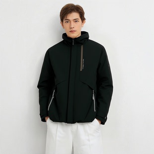 H254026D08爱登堡男装冬装新款休闲服白鸭绒羽绒服毛皮服